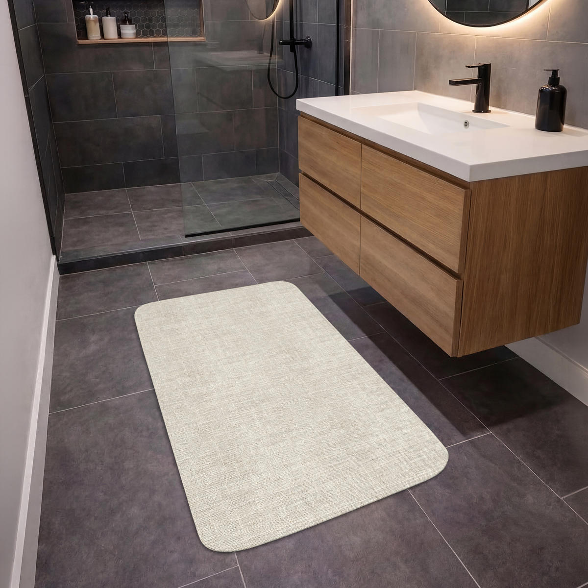 KOUPELNOVÁ PŘEDLOŽKA Povlečení - Textura - Béžová 60x90 cm - béžová, textil/plast (60/90cm) - OnlyWow