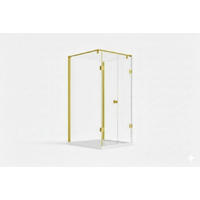 DUSCHKABINE Emma 80x80x80cm U-Form+DS- Gold - Goldfarben, Glas (80/80/195cm) -  Glaswerk Westfalen