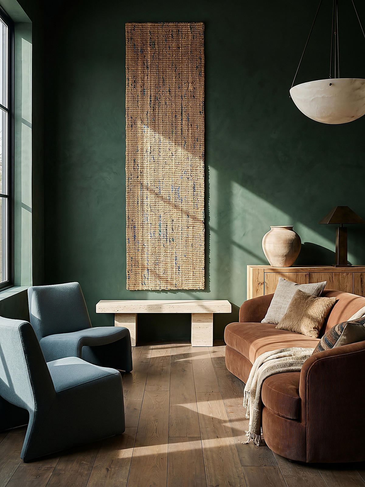 JUTETEPPICH handgewebt ERME, in Naturjute, Natur-Blau, 60 x 230 cm - Beige, Textil (60/230cm) - KADIMA DESIGN