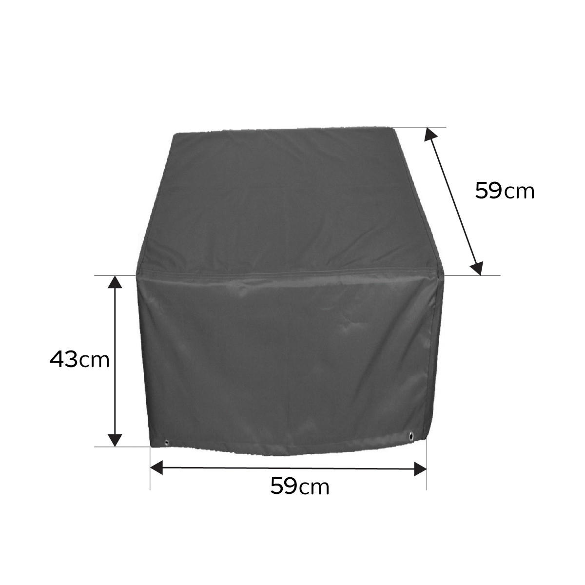 SCHUTZHÜLLE Abdeckung für Gartentisch B 59 x T 59 x H 43 cm - Grau, Textil (59/43/59cm) - Supellex