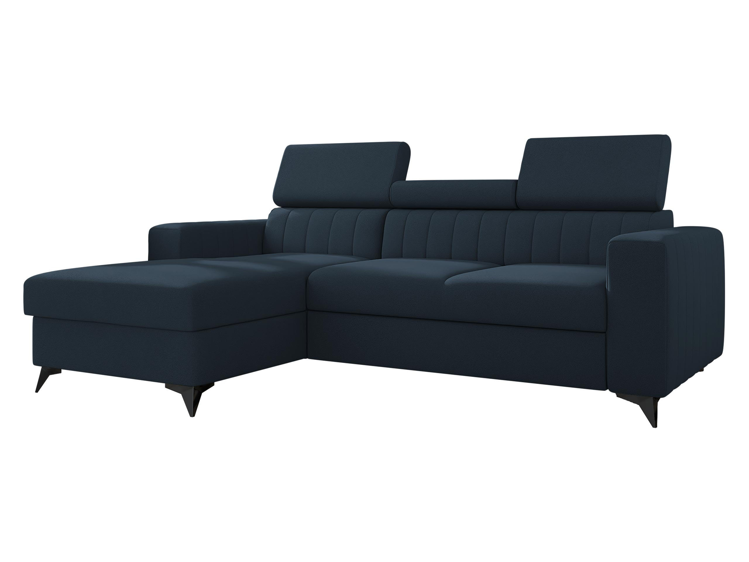 ECKSOFA Milano, Seite: Links LC+2R - Schwarz/Dunkelblau, Holz/Textil (236/172cm) - MIRJAN24