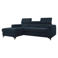 ECKSOFA Milano, Seite: Links LC+2R - Schwarz/Dunkelblau, Holz/Textil (236/172cm) - MIRJAN24