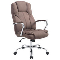 BÜROSTUHL JUBEL Stoff 115x62x70 Braun Stoff Metall - Braun, Textil/Metall (62/115/70cm) - DELUKE