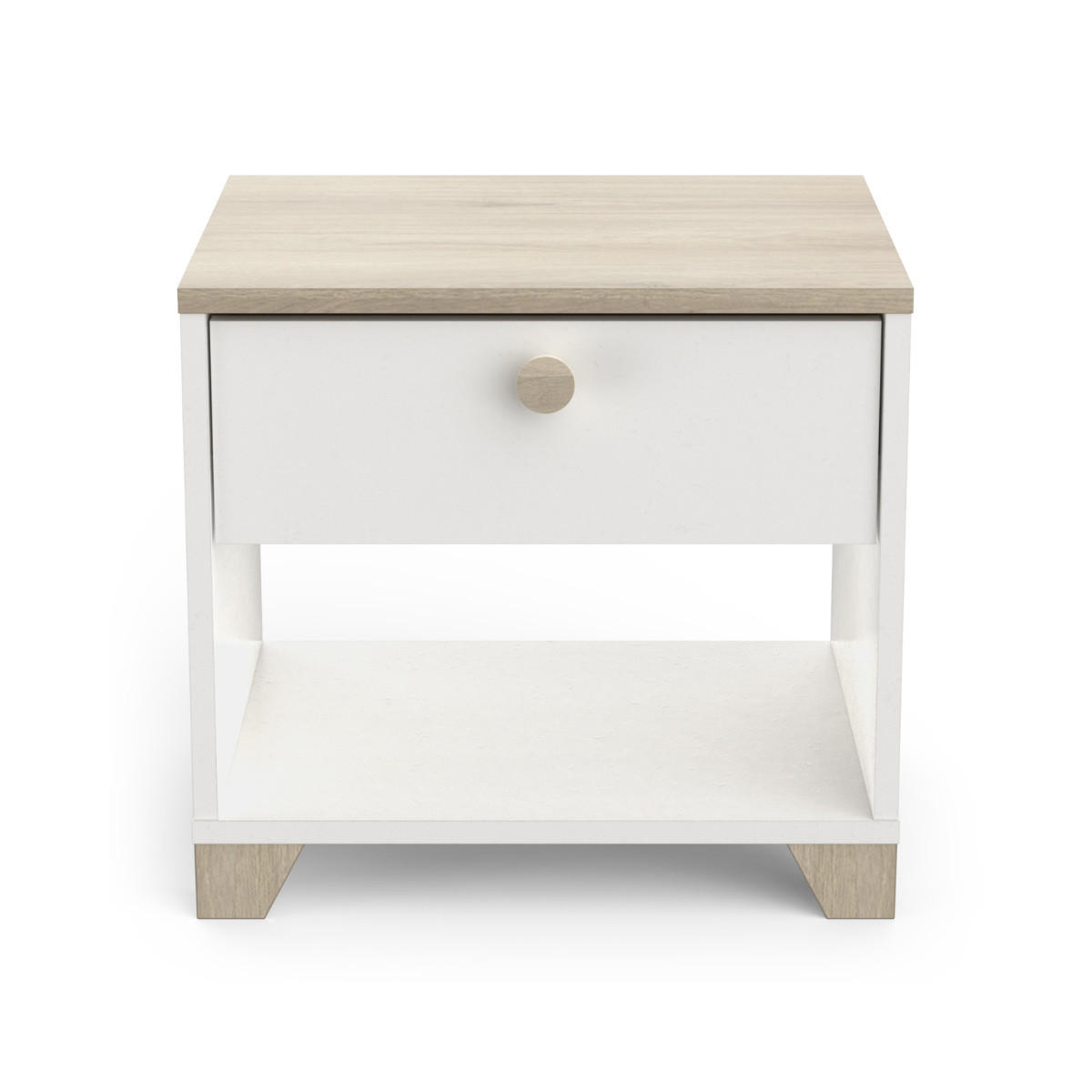 NACHTTISCH 1 schublade - izzy 43,2/36,2/39,7 cm - Weiß, Holzwerkstoff (36.2/39.7/43.2cm) - Calicosy