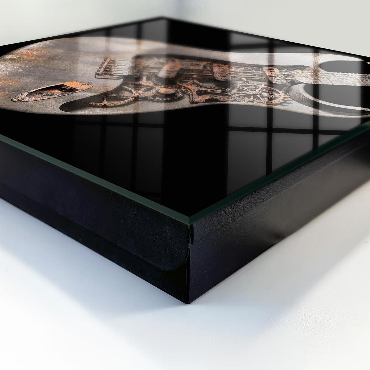 SCHLÜSSELBOX Schwarz 30x30 cm- Türöffnung nach rechts - Mechanische Gitarre - Grau, Metall (30/30/5cm) - TULUP