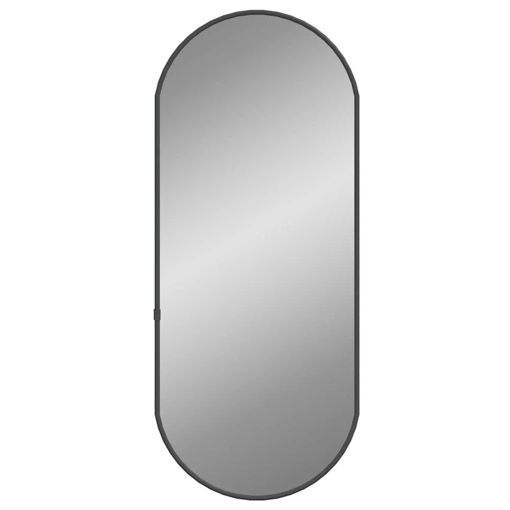 WANDSPIEGEL Schwarz 60x25 cm Oval - Schwarz, Glas (25/60/1cm) - furnicato