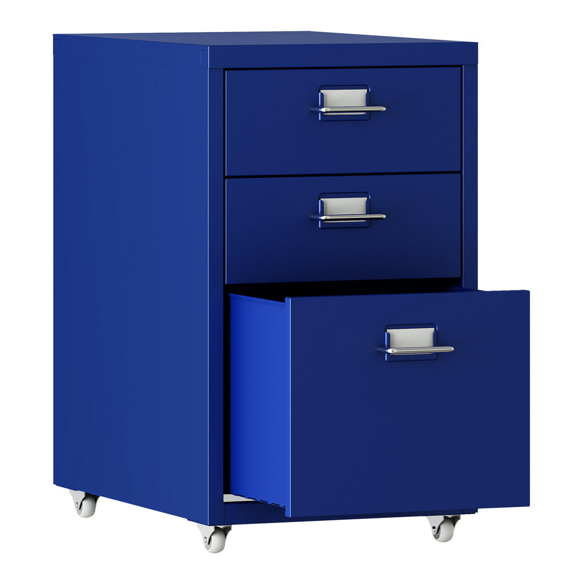 ROLLCONTAINER Kökar - Blau, Metall (28/48/41cm) - [en.casa]