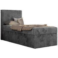 JUGENDBETT TILIO 90/200 - Grau - H4 - Links Seite - Grau, Textil (90/200cm) - MKS