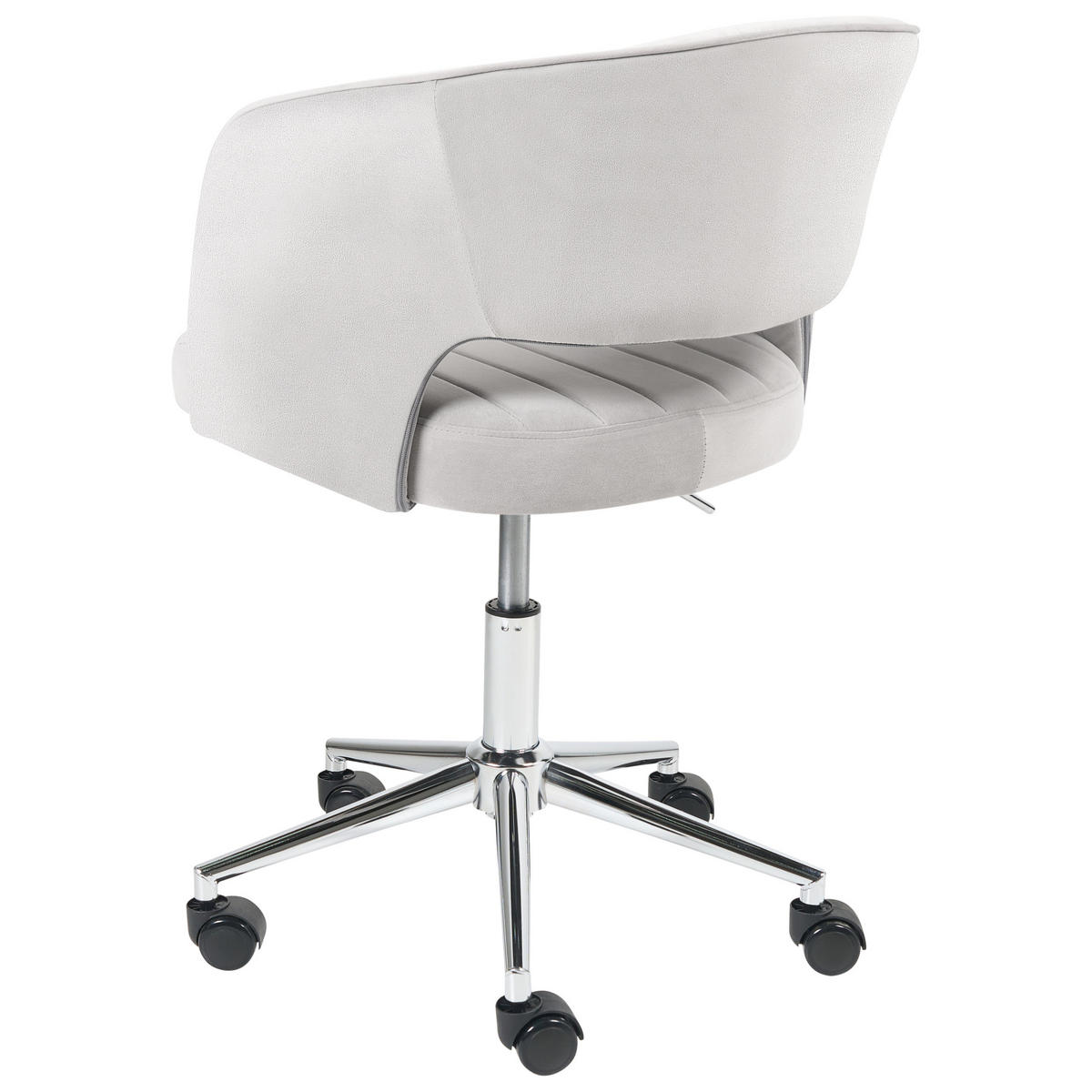 BÜROSTUHL Hellgrau Katonah - Silberfarben/Hellgrau, Textil (57/78/57cm) - Beliani