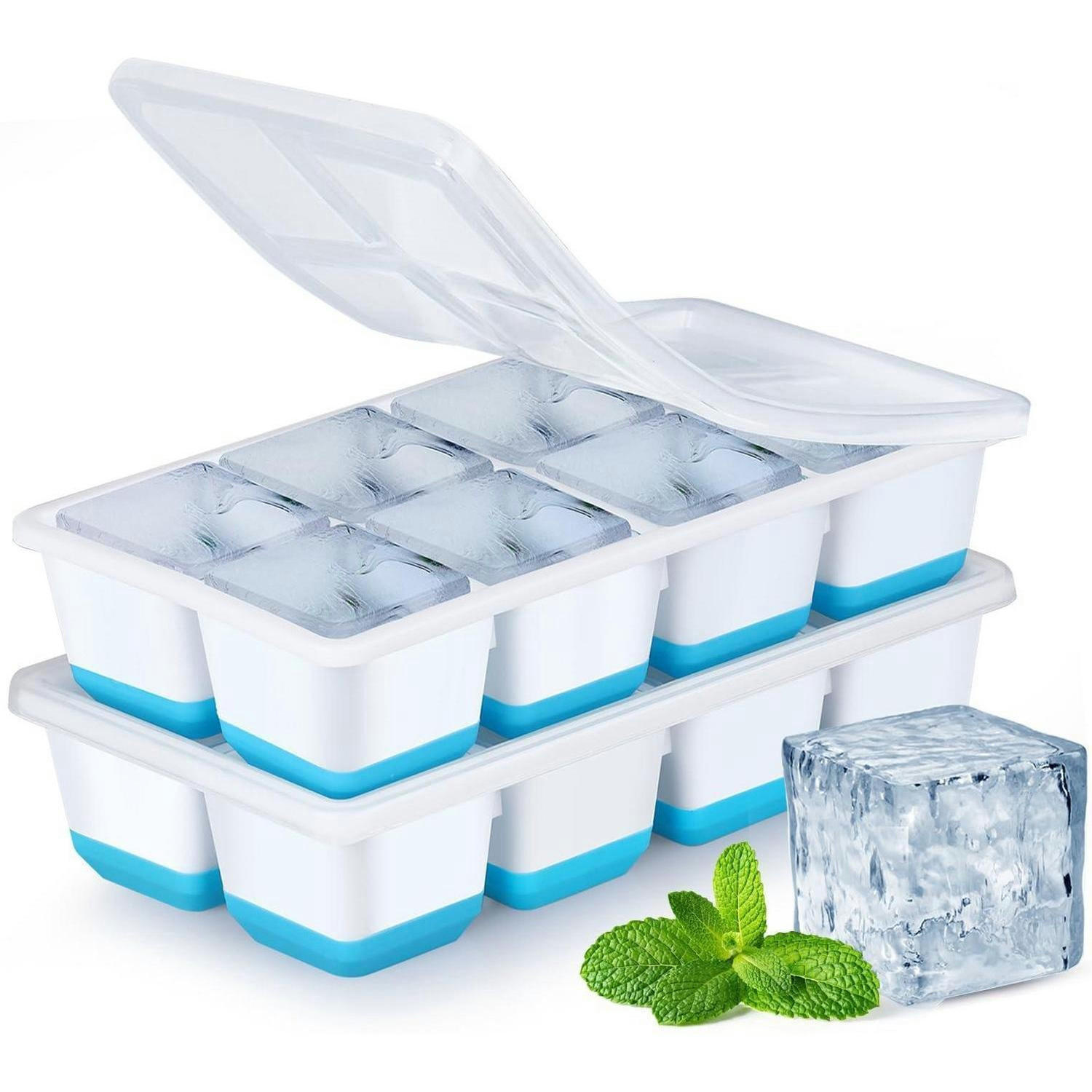 EISWÜRFELFORM 2er-Set Silikon Blau - Blau, Kunststoff (10/6/20cm)