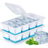 EISWÜRFELFORM 2er-Set Silikon Blau - Blau, Kunststoff (10/6/20cm)