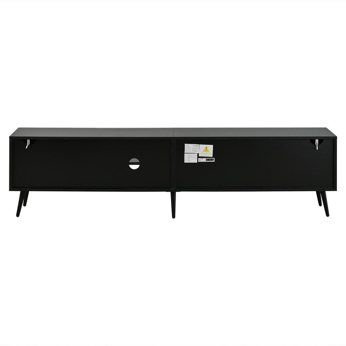 TV-RACK 180/33.5/45 cm Schwarz mit geräuschlosen Scharnieren - Schwarz, Holz (180/45/33.5cm) - Oxeza