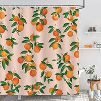 DUSCHVORHANG Orange wasserdicht schimmelresistent mit Haken - Orange, Textil (220/180cm) - MCBOSON