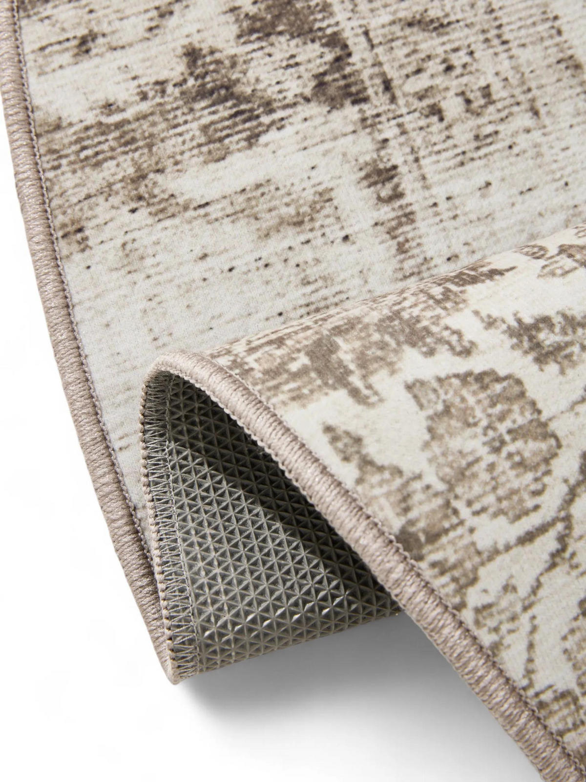 VINTAGE-TEPPICH George waschbar ø 160 cm rund - Grau, Kunststoff (160/160cm) - benuta