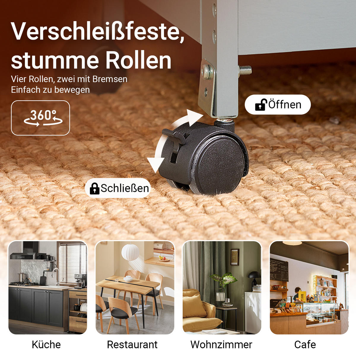 KÜCHENWAGEN Grau - Hellgrau, Holz/Holzwerkstoff (68/85/38cm) - SoBuy
