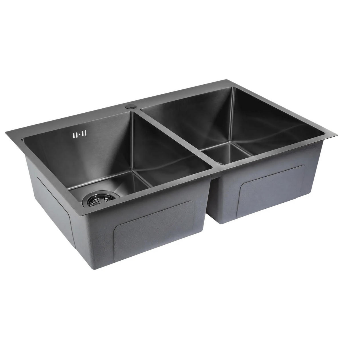 EDELSTAHLSPÜLE Rea Joel Black ohne Küchenarmatur - Schwarz, Metall (55/22.5/83cm) - REA