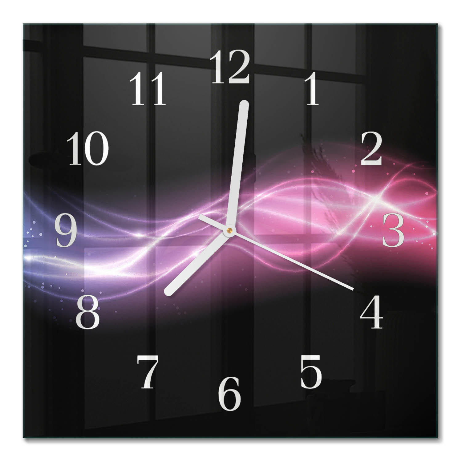 WANDUHR 30x30 cm - Abstrakte Linien - Lila, Glas (30/30/0.4cm) - TULUP