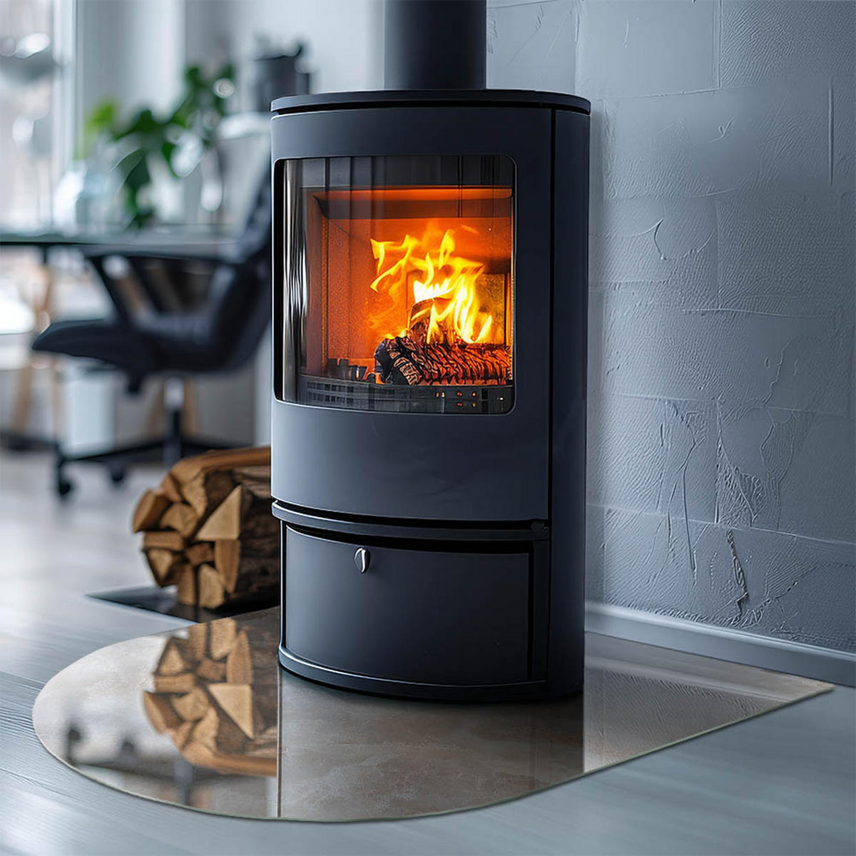 GLASPLATTE für Kamin 80x70 cm Beige - Beige, Glas (80/70/0.4cm) - ArtPrintCave