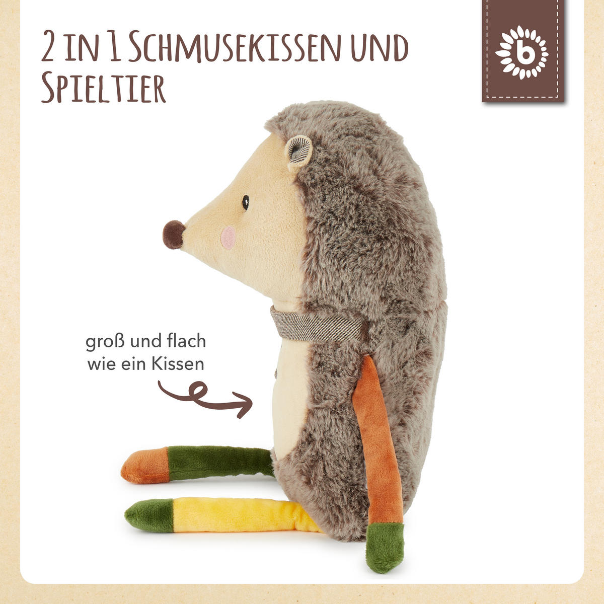 PLÜSCH Kuscheltier Igel - Braun, Textil (22/30cm) - Bieco Spielwaren