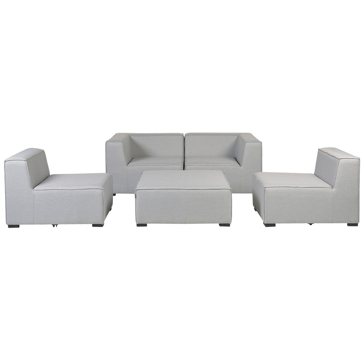 LOUNGE SET 4-Sitzer hellgrau modular Arezzo - Hellgrau, Textil - Beliani