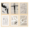 POSTER Set Mit 6 Illustrationen Von Franz Kline A3 Rahmen Aus Hellem Holz - Beige, Papier (29/3cm) - Nacnic