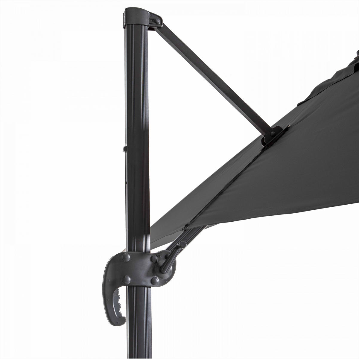 SONNENSCHIRM 2x3m mit 4 Gewichtsplatten, Grau - Grau, Metall (300/200cm) - Oviala