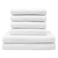HANDTÜCHER SET, 6er-Set, 50x100 cm + 70x140 cm, 100% Baumwolle, Weiß - Weiß, Textil (50/100cm) - Zollner