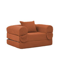 SCHLAFSOFA 2-in-1 Kord Orange mit Kissen - Orange, Kunststoff (85/65/120cm) - Meubliv