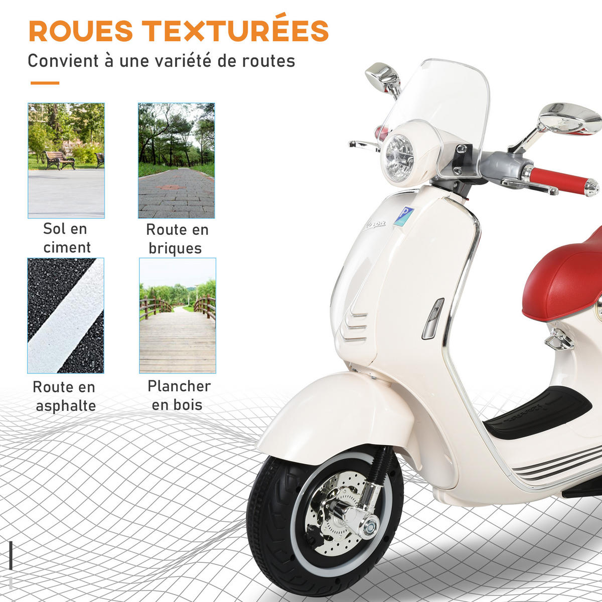 ELEKTRO-KINDERAUTO DE-13038 Stützräder Weiß - Weiß, Kunststoff (108/49/75cm) - ComfortXL