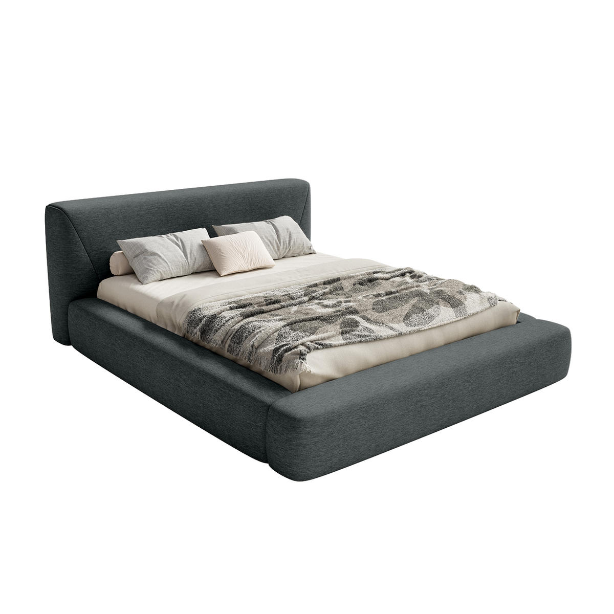 POLSTERBETT Vemmo 180x200 cm, Dunkelgrau - Dunkelgrau, Textil (180/200cm) - Fedve