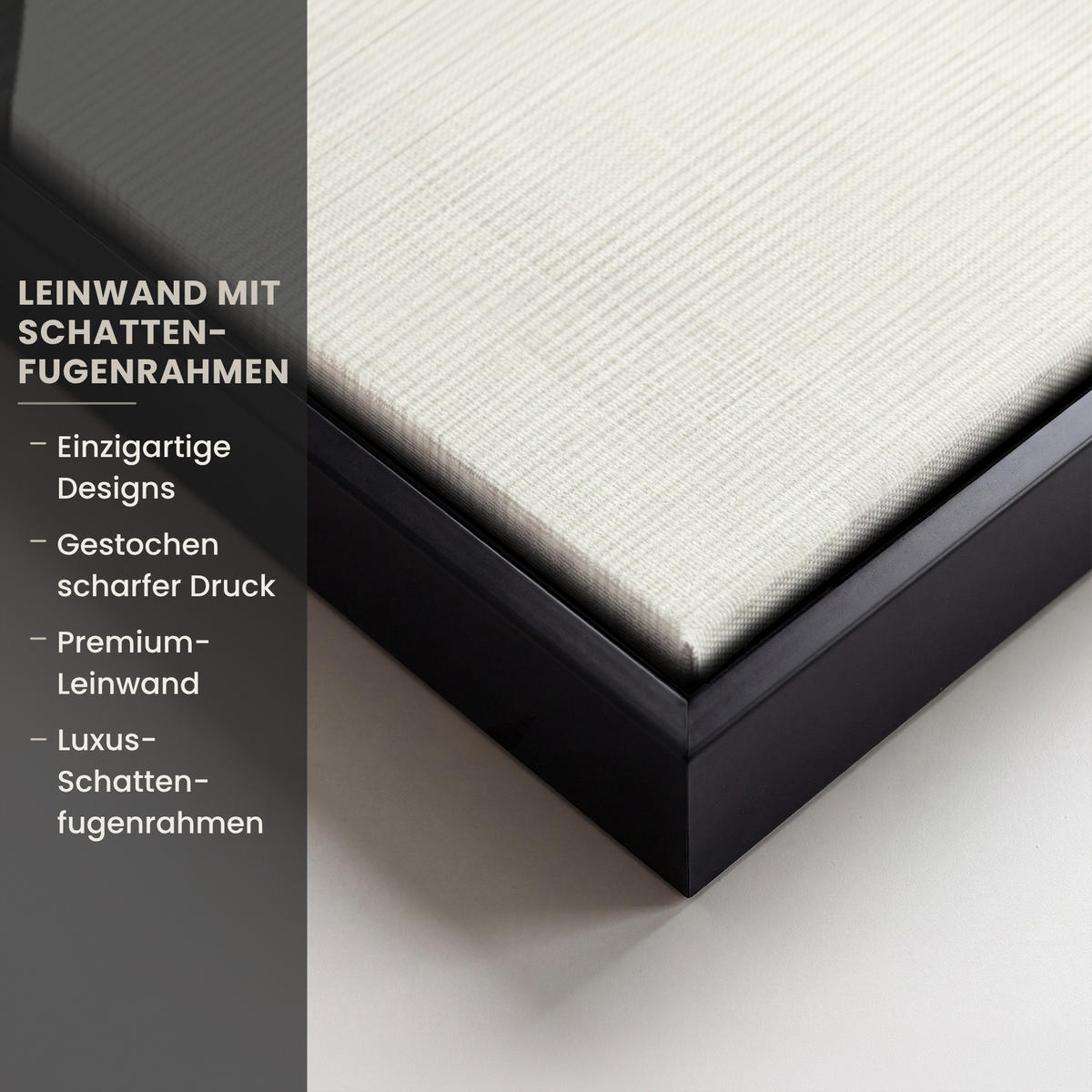 LEINWAND Bilder mit Rahmen - Gold - Rechtecke - Kreise - Abstrakt - 90x90 - Weiß, Textil (90/90cm) - MuchoWow