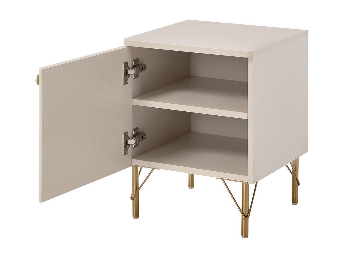 NACHTTISCH - 40 cm x 40 cm - holz - beige, goldfarben Alobara - Beige/Goldfarben, Holz (40/50/40cm) - Vente-Unique