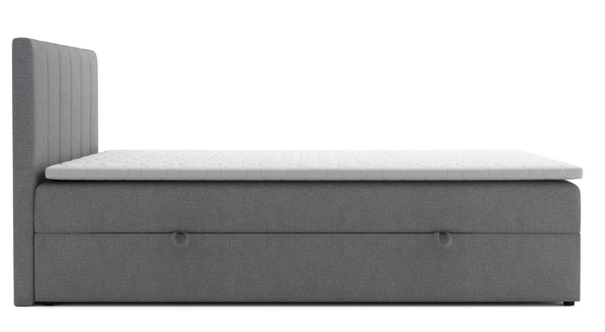 BOXBETT LISA mit Bettkästen H2/H3 Matratze 180 x 200 cm - Grau, Holzwerkstoff (180/200cm) - VENASI MÖBEL