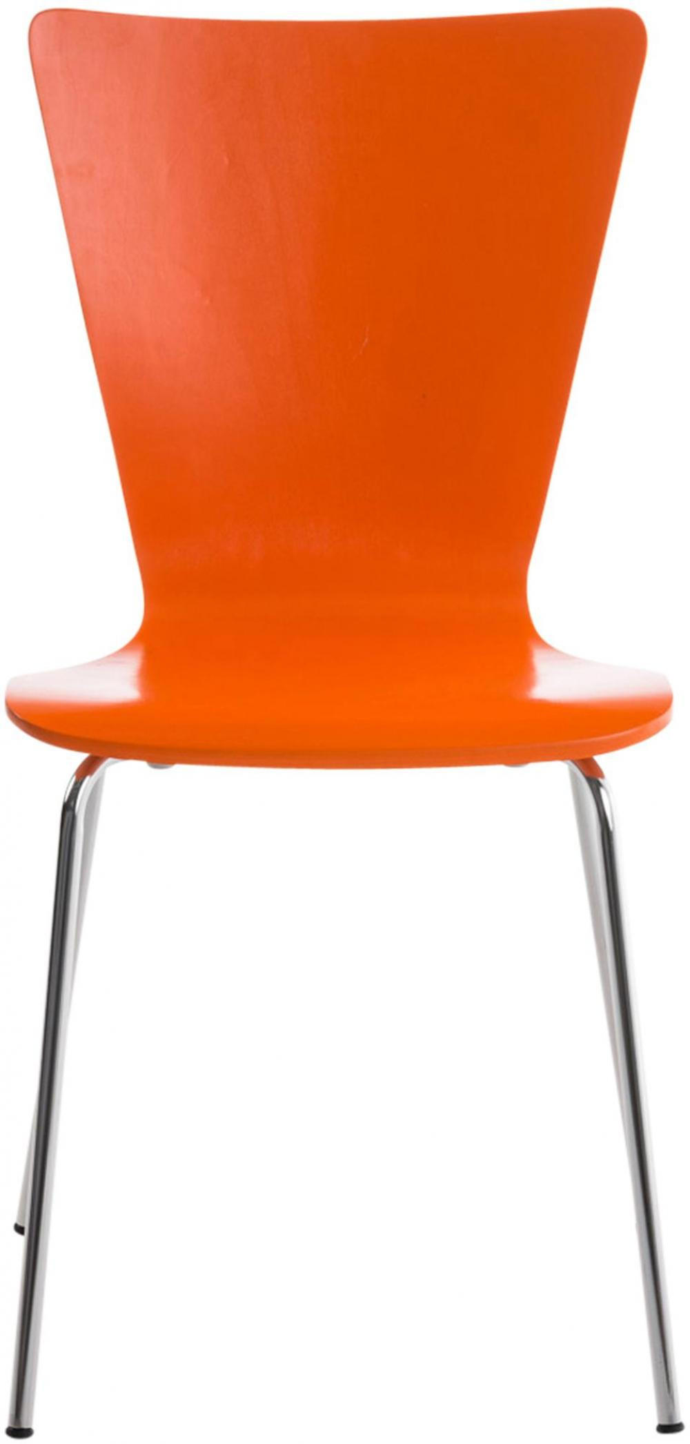 BESUCHERSTUHL Holz Orange - Orange, Holz/Metall (43/84/50cm) - CLP
