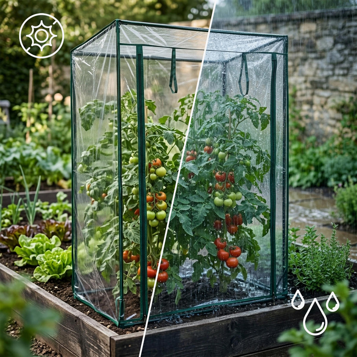 VÄXTHUS Transparent för tomater - Transparent, Plast/Metall (100/150/50cm) - Relaxdays