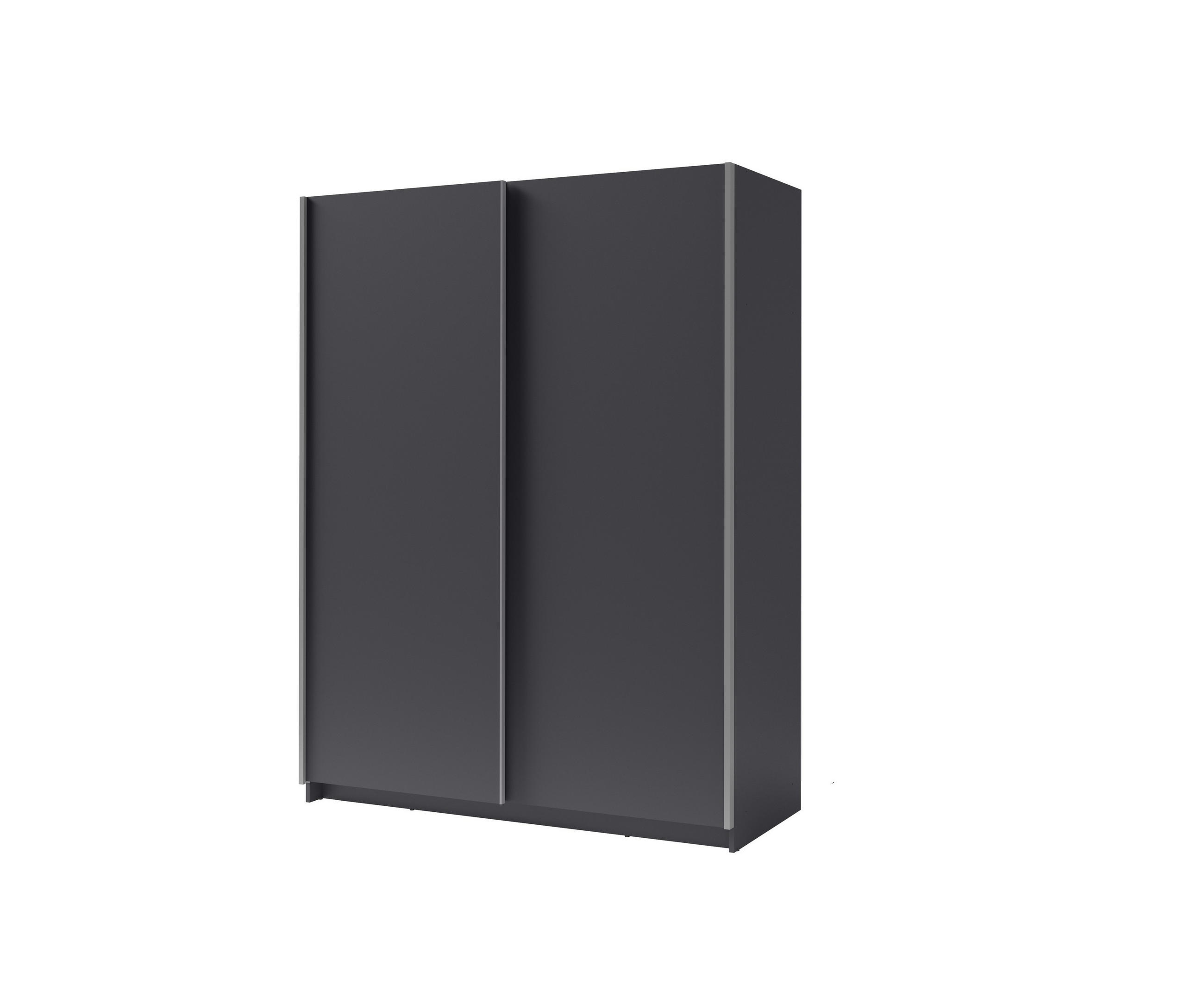 SCHWEBETÜRENSCHRANK ELRON 180,6/198,5/62cm 2-türig Graphitfarben - Graphitfarben, Holzwerkstoff (180.6/198.5/62cm) - MASSENO