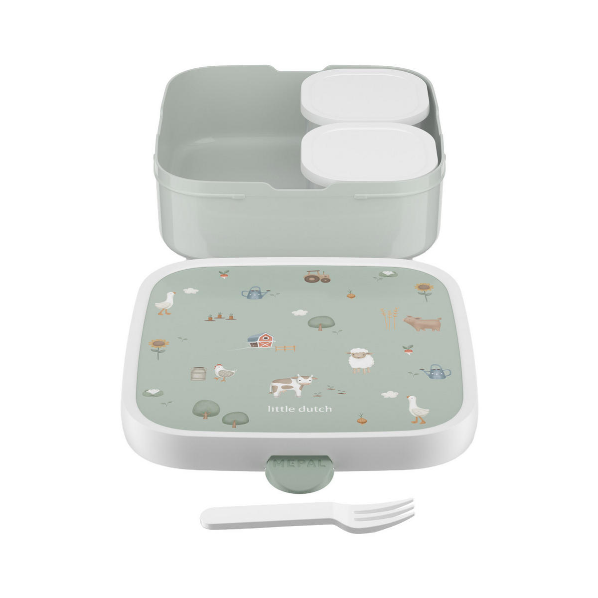 BROTDOSE XL Campus (2025) Little Farm 1,3 l - Grün, Kunststoff (18.2/6.1/18.2cm) - Mepal