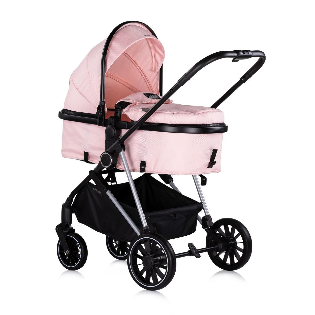 KINDERWAGEN Aura 2 in 1 pink umbaubar Wickeltasche Sitz umkehrbar bis 22 kg - Pink, Metall (98/60/106cm) - Chipolino