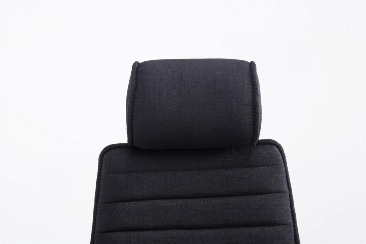 CHEFSESSEL Stoff schwarz - Chromfarben/Schwarz, Textil/Metall (60/117/67cm) - CLP