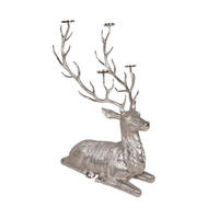 DEKO-HIRSCH Liam Kerzenhaltern Silber 140x99x90,5cm - Silberfarben, Metall (99/140/90.5cm) - DELUKE