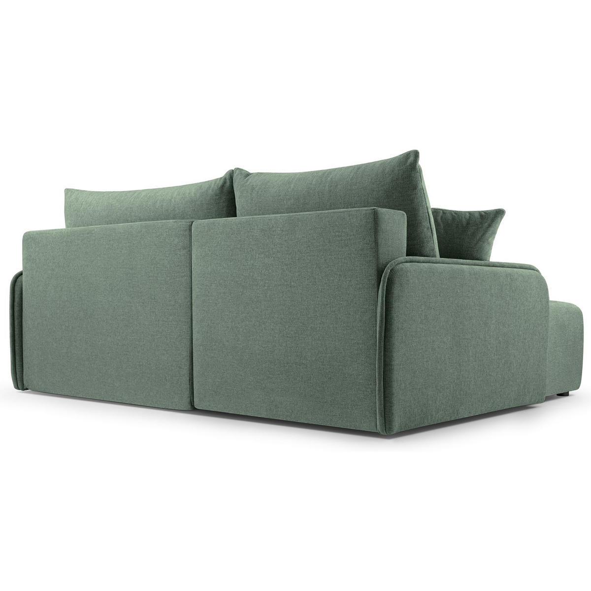 ECKSOFA Netarro, Salbeigrün Chenille, linksseitig - Schwarz/Hellgrün, Kunststoff/Textil (198/147cm) - Selsey