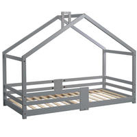 HAUSBETT grau - Grau, Holz (209/143/96cm) - Urban Meuble