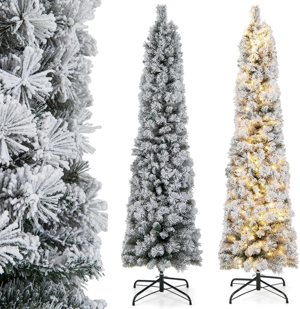 WEIHNACHTSBAUM Weiß - Weiß, Kunststoff (180cm) - COSTWAY