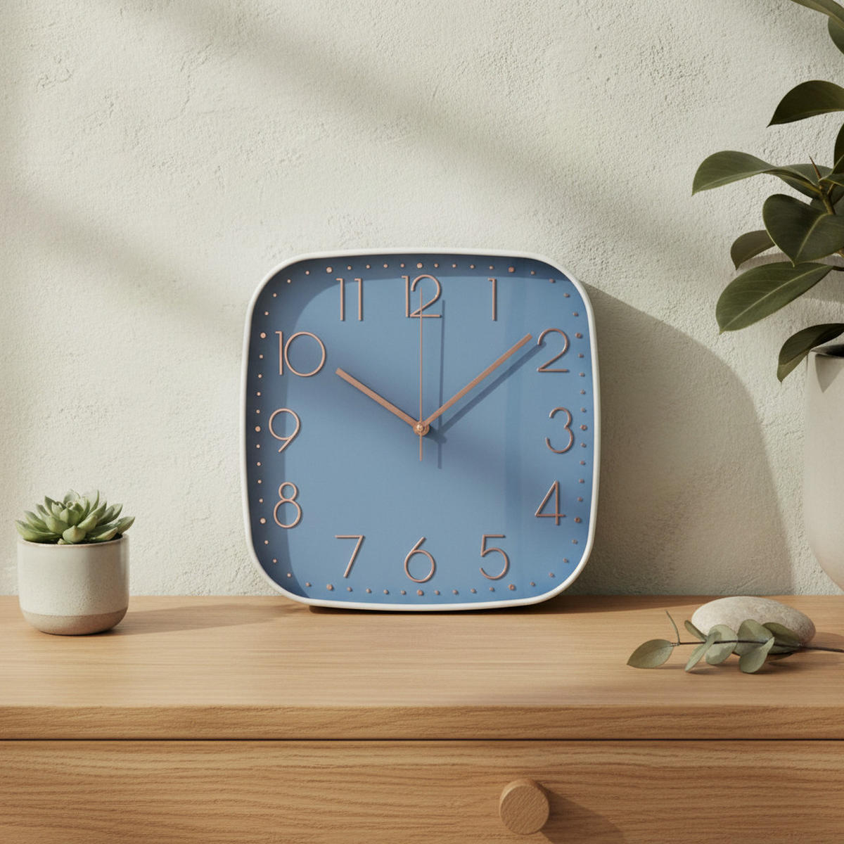 WANDUHR Ramsey Blau 30/4/30 cm Kunstoff - Blau, Kunststoff (30/30/4cm) - Mondex