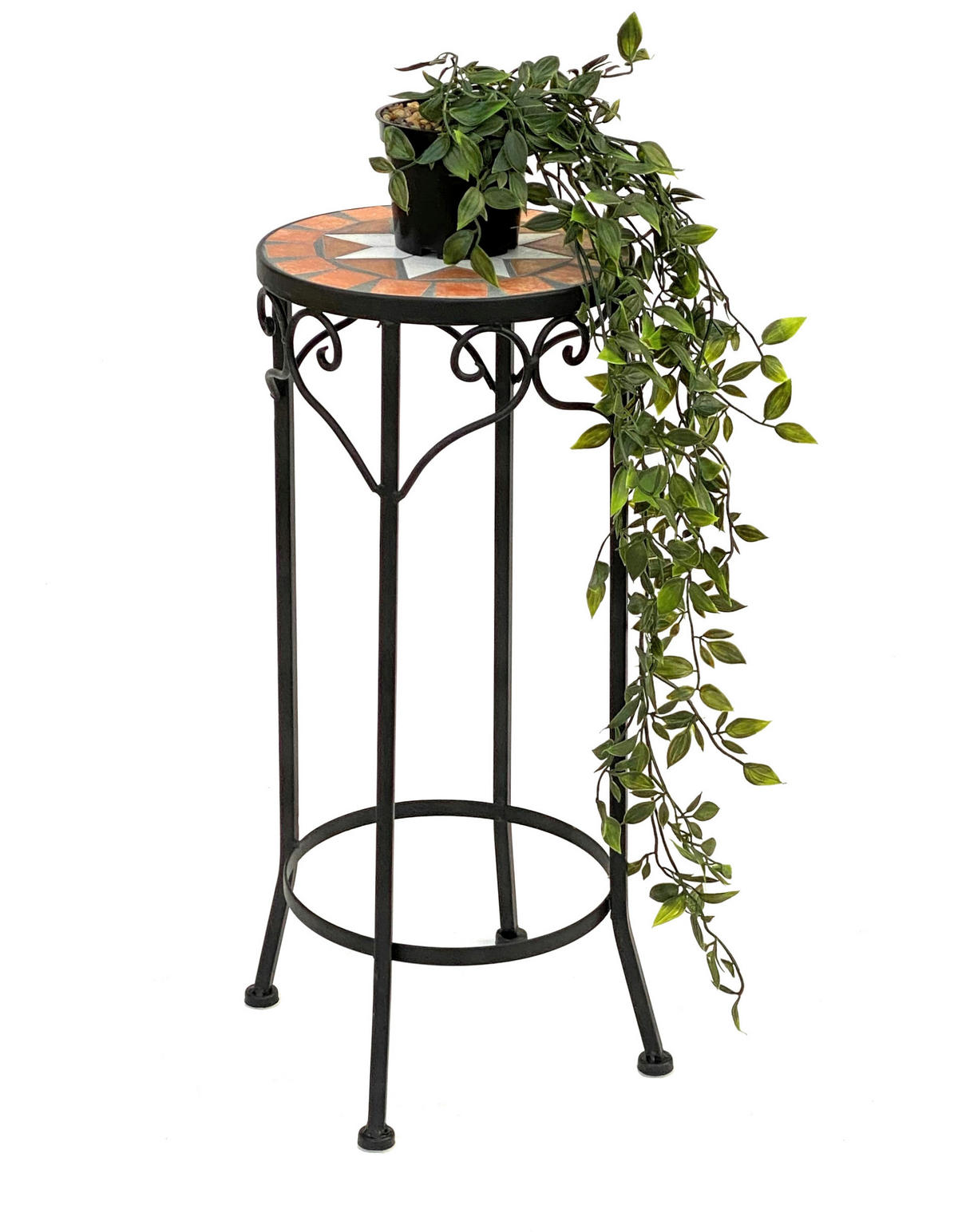 BLUMENHOCKER Merano Rund 54 cm 12011 M - Schwarz, Metall (22/54/22cm) - DanDiBo
