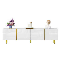 LOWBOARD 170/35/46 cm aus MDF mit Hochglanzfronten und 4 Türen Weiß - Weiß, Holzwerkstoff (170/46/35cm) - Modenvie