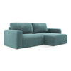 ECKSOFA mit Schlaffunktion rechts Chenille Stoff Blau - Blau/Beige, Kunststoff/Textil (244/149cm) - Makamii