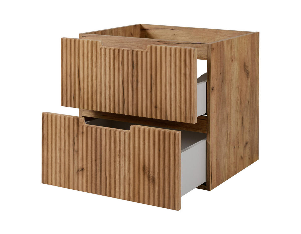 BADEZIMMERSCHRANK : Craft Eiche, 60 x 57 x 46 cm - Braun, Holzwerkstoff (60/57/46cm) - 3XE LIVING