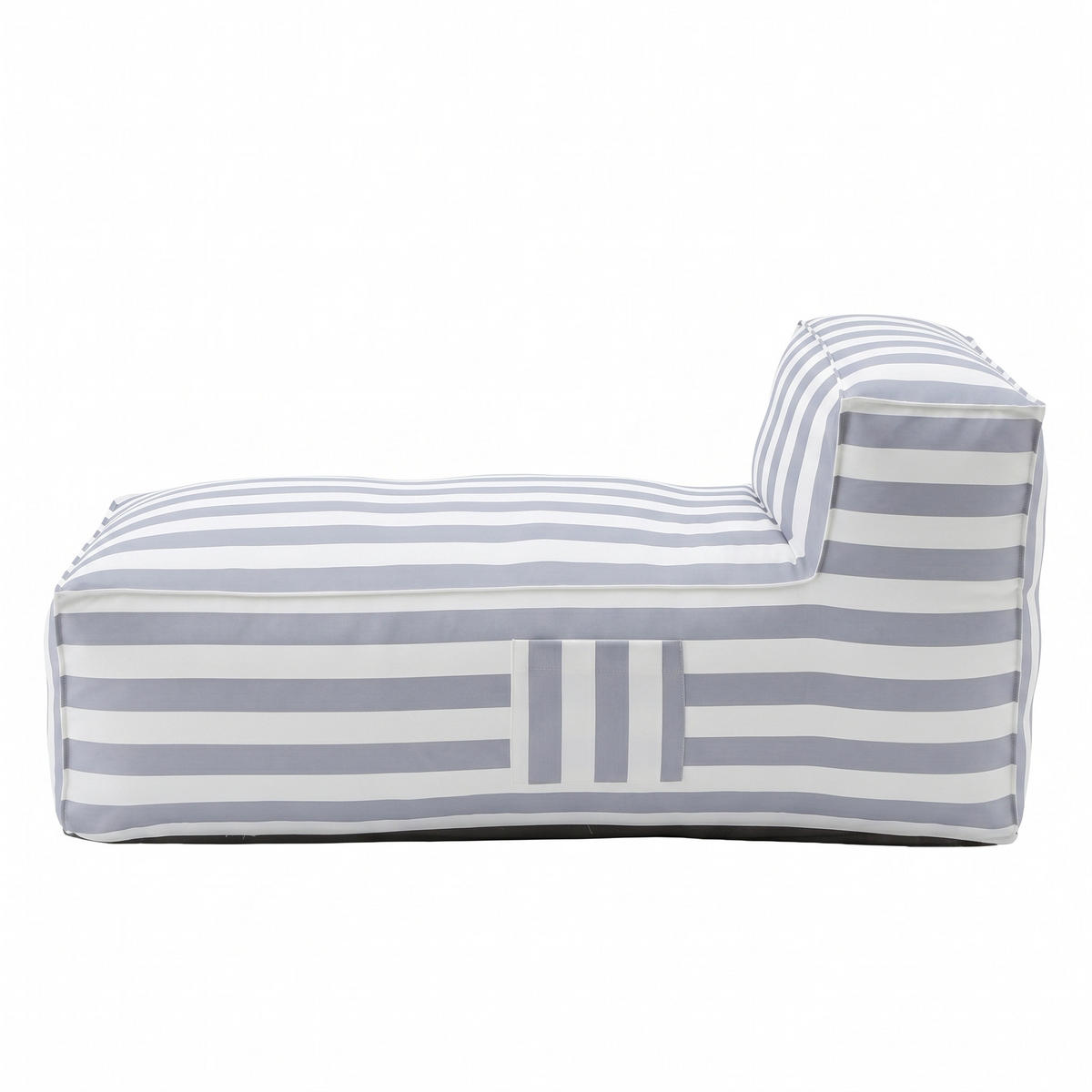 OUTDOOR Ottomane - Sitzsack SOFT mit Rückenlehne für Garten & Terrasse, Grau - Grau, Textil (70/75/150cm) - Muffo