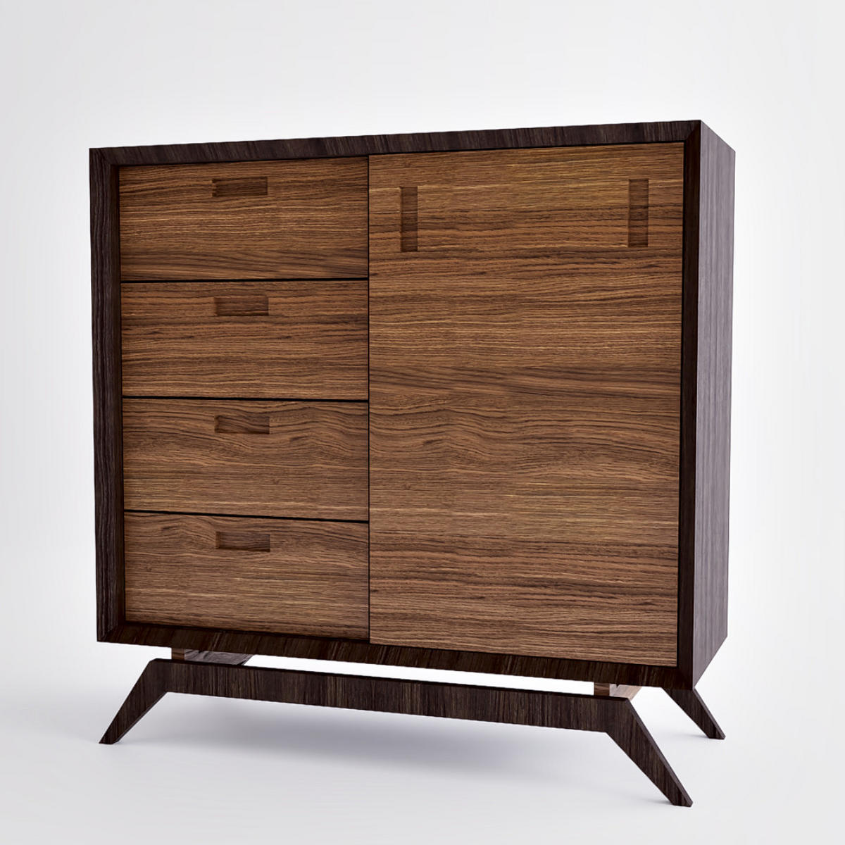 HOLZKOMMODE aus Eiche 100 cm hoch CLEO - Eichefarben, Holz (100/100/40cm) - Rawood Furniture